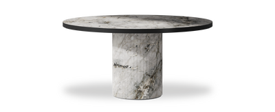 Created by us configuration image showing Laguna Blanca top, Laguna Blanca base and Satin Black metal edge