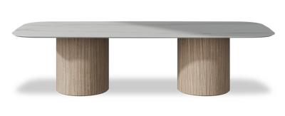 Created by us configuration image showing Calacatta Gold top, Mulberry base