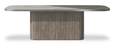 Created by us configuration image showing Fior Di Bosco top, Moro base and Brushed Steel metal edge