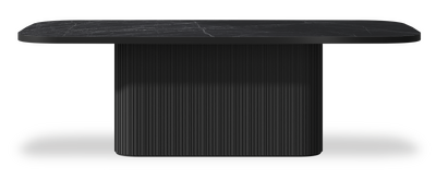 Created by us configuration image showing Dark Marquina top, Jet Black base and Satin Black metal edge