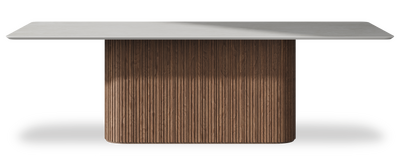 Created by us configuration image showing Mogao White top, American Walnut base