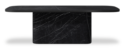 Created by us configuration image showing Dark Marquina top, Dark Marquina base and Satin Black metal edge