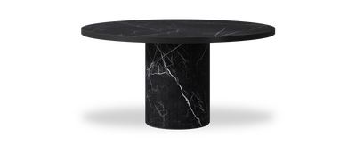 Created by us configuration image showing Dark Marquina top, Dark Marquina base and Satin Black metal edge