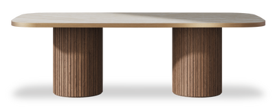 Created by us configuration image showing Ivory Gioiello top, American Walnut base and Brushed Bronze metal edge