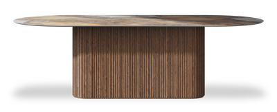 Created by us configuration image showing Golden Ambra top, American Walnut base