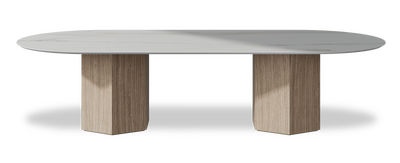Created by us configuration image showing Calacatta Gold top, Mulberry base