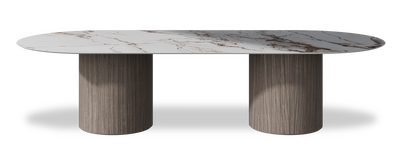 Created by us configuration image showing Calacatta Luxury top, Moro base