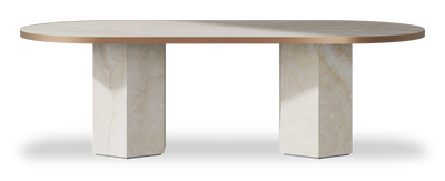 Created by us configuration image showing Ivory Gioiello top, Ivory Gioiello base and Brushed Bronze metal edge