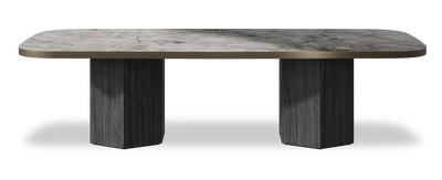 Created by us configuration image showing Laguna Blanca top, Cobolo base and Decorative Bronze metal edge