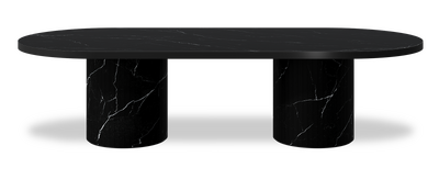 Created by us configuration image showing Dark Marquina top, Dark Marquina base and Satin Black metal edge