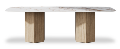 Created by us configuration image showing Calacatta Luxury top, Mulberry base