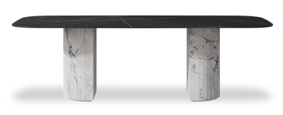 Created by us configuration image showing Dark Marquina top, Michelangelo Bianco base