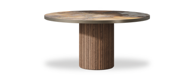 Created by us configuration image showing Golden Ambra top, American Walnut base and Decorative Bronze metal edge