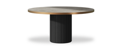 Created by us configuration image showing Fior Di Bosco top, Jet Black base and Brushed Bronze metal edge