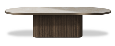 Created by us configuration image showing Ivory Gioiello top, American Walnut base and Decorative Bronze metal edge