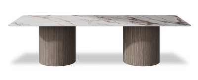 Created by us configuration image showing Calacatta Luxury top, Moro base