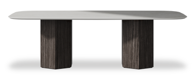 Created by us configuration image showing Mogao White top, Mogano base