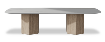 Created by us configuration image showing Calacatta Gold top, Mulberry base