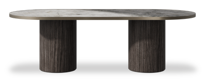 Created by us configuration image showing Laguna Blanca top, Mogano base and Decorative Bronze metal edge