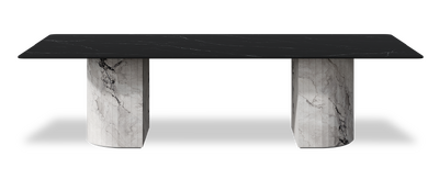 Created by us configuration image showing Dark Marquina top, Michelangelo Bianco base