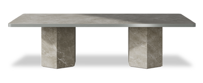 Created by us configuration image showing Fior Di Bosco top, Fior Di Bosco base and Brushed Steel metal edge