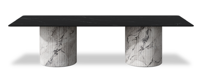 Created by us configuration image showing Dark Marquina top, Michelangelo Bianco base