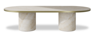 Created by us configuration image showing Ivory Gioiello top, Ivory Gioiello base and Brushed Gold metal edge