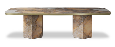 Created by us configuration image showing Golden Ambra top, Golden Ambra base and Brushed Gold metal edge