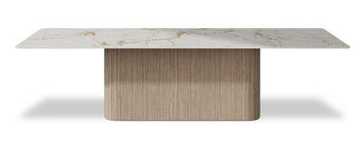 Created by us configuration image showing Calacatta Macchia Vecchia top, Mulberry base