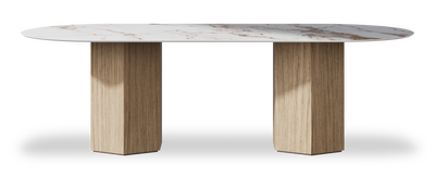 Created by us configuration image showing Calacatta Luxury top, Mulberry base