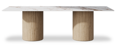 Created by us configuration image showing Calacatta Luxury top, Mulberry base