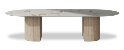 Created by us configuration image showing Calacatta Macchia Vecchia top, Mulberry base