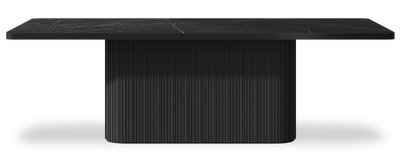 Created by us configuration image showing Dark Marquina top, Jet Black base and Satin Black metal edge