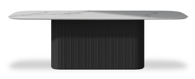Created by us configuration image showing Arabescato New top, Jet Black base