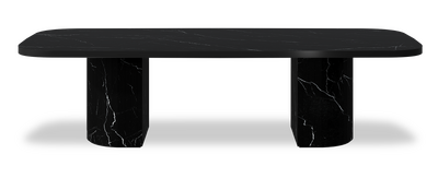 Created by us configuration image showing Dark Marquina top, Dark Marquina base and Satin Black metal edge
