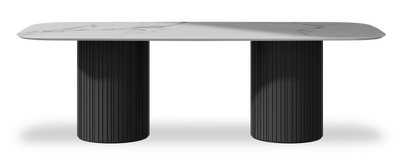 Created by us configuration image showing Arabescato New top, Jet Black base