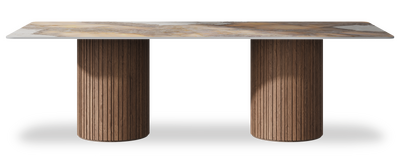 Created by us configuration image showing Golden Ambra top, American Walnut base
