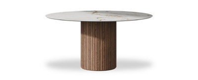 Created by us configuration image showing Calacatta Macchia Vecchia top, American Walnut base