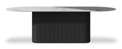 Created by us configuration image showing Arabescato top, Jet Black base