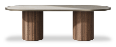 Created by us configuration image showing Ivory Gioiello top, American Walnut base and Decorative Bronze metal edge