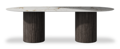 Created by us configuration image showing Calacatta Macchia Vecchia top, Mogano base