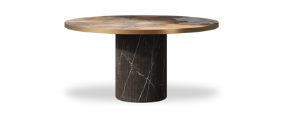 Created by us configuration image showing Golden Ambra top, Pietra Grey base and Brushed Bronze metal edge