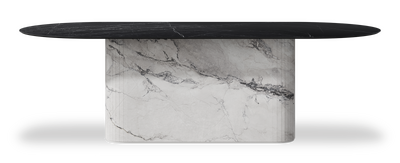 Created by us configuration image showing Dark Marquina top, Michelangelo Bianco base