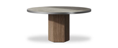 Created by us configuration image showing Fior Di Bosco top, Moro base and Brushed Steel metal edge