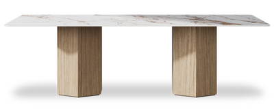 Created by us configuration image showing Calacatta Luxury top, Mulberry base
