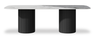Created by us configuration image showing Arabescato top, Jet Black base