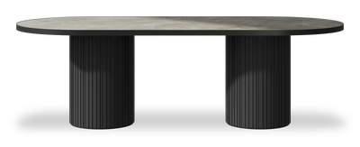 Created by us configuration image showing Fior Di Bosco top, Jet Black base and Satin Black metal edge