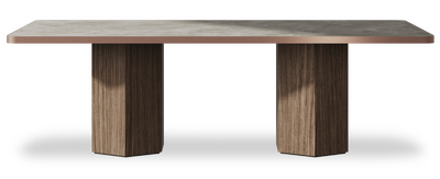 Created by us configuration image showing Fior Di Bosco top, Moro base and Brushed Bronze metal edge