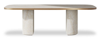 Created by us configuration image showing Ivory Gioiello top, Ivory Gioiello base and Brushed Bronze metal edge