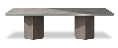 Created by us configuration image showing Fior Di Bosco top, Moro base and Brushed Steel metal edge